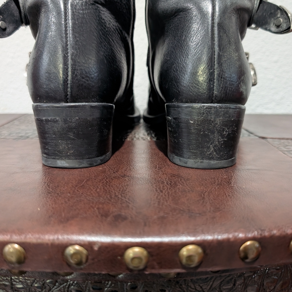 Freebird by Steven Black Leather Buckle Ankle Boots - Picture 13 of 15